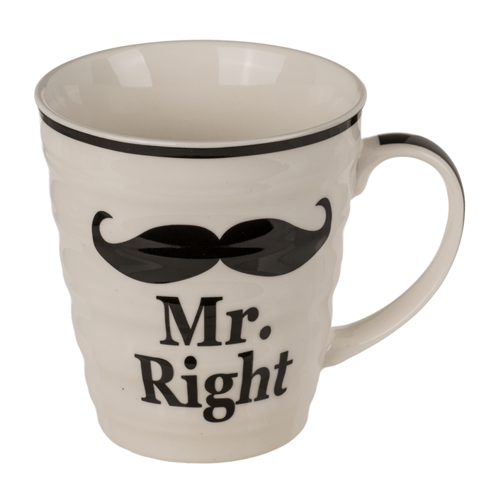 Porcelain mug, Mr Right & Mrs Always Right, - Image 2