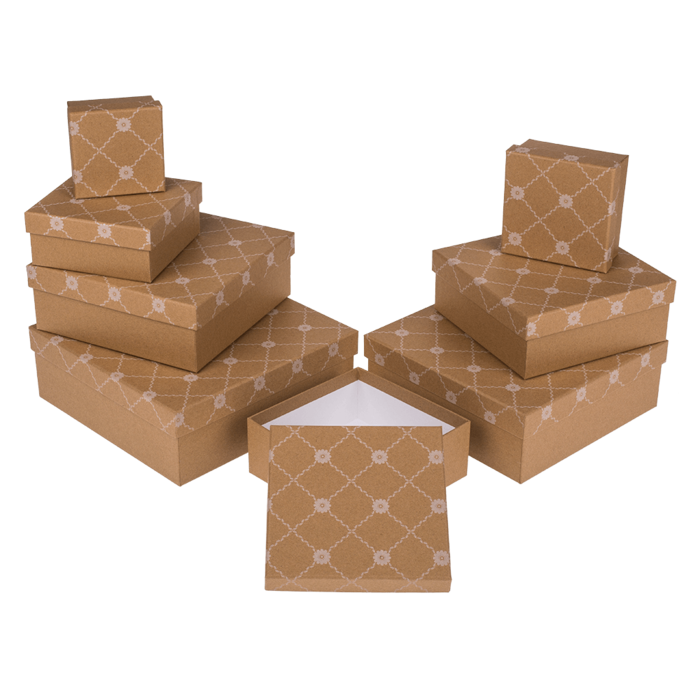 Kraft paper gift box, with flower rank, - Image 2