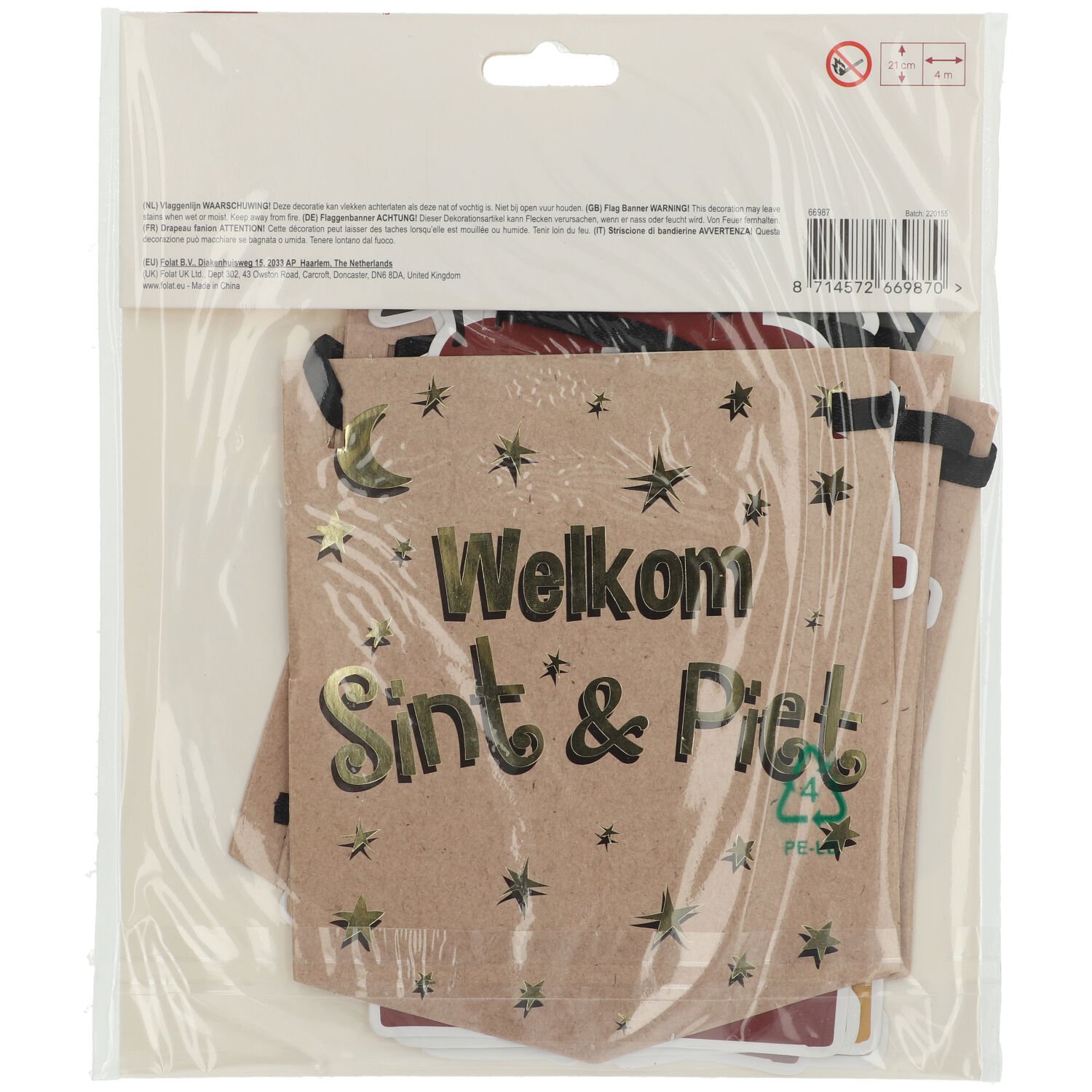 Bunting garland 'Welkom Sint & Piet' - 4 meters - Image 4