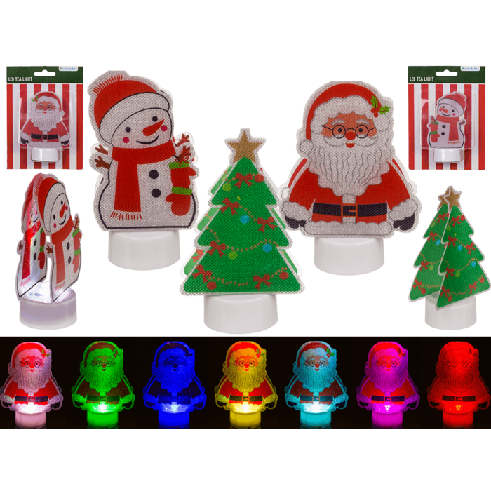 Colour changing LED tea light, X-mas,