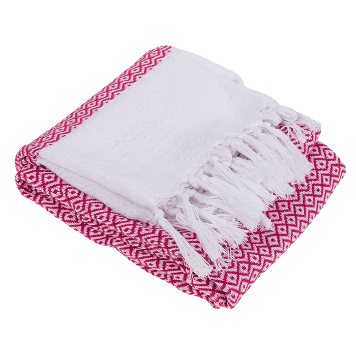 Pink/white premium fouta towel - Image 3