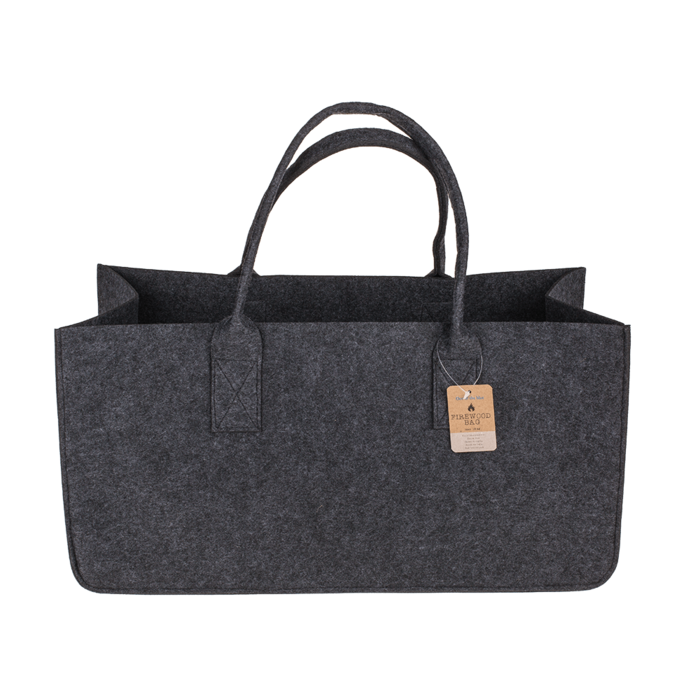 Grey felt bag for wood, - Image 2