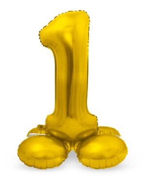 Foil Balloon with Base Number 1 Gold - 72 cm