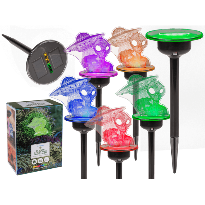 3D LED Solar garden stick with colour changing LED