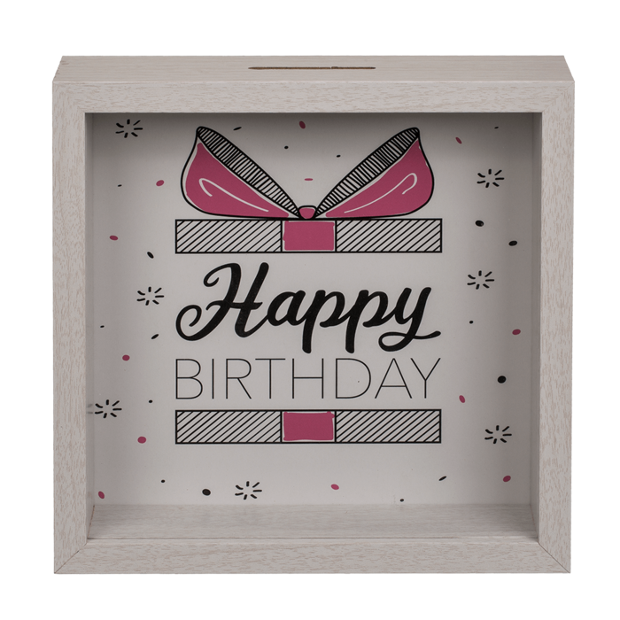 Wooden saving box, Happy Birthday, - Image 2
