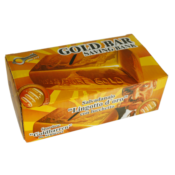 Savings Box with lock, Gold Bar, - Image 3