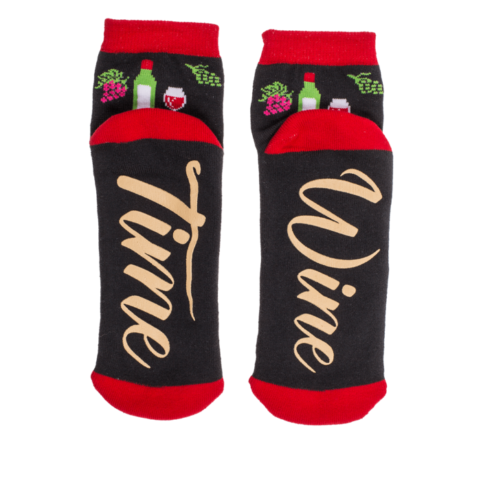 Socks, with ABS sole, Wine Time, one size, - Image 3