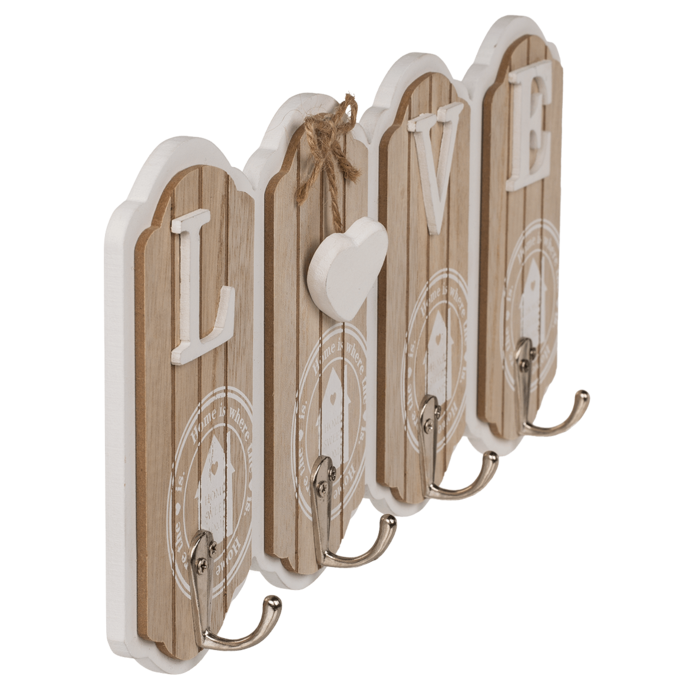 White/nature coloured Wooden key board, LOVE, - Image 4
