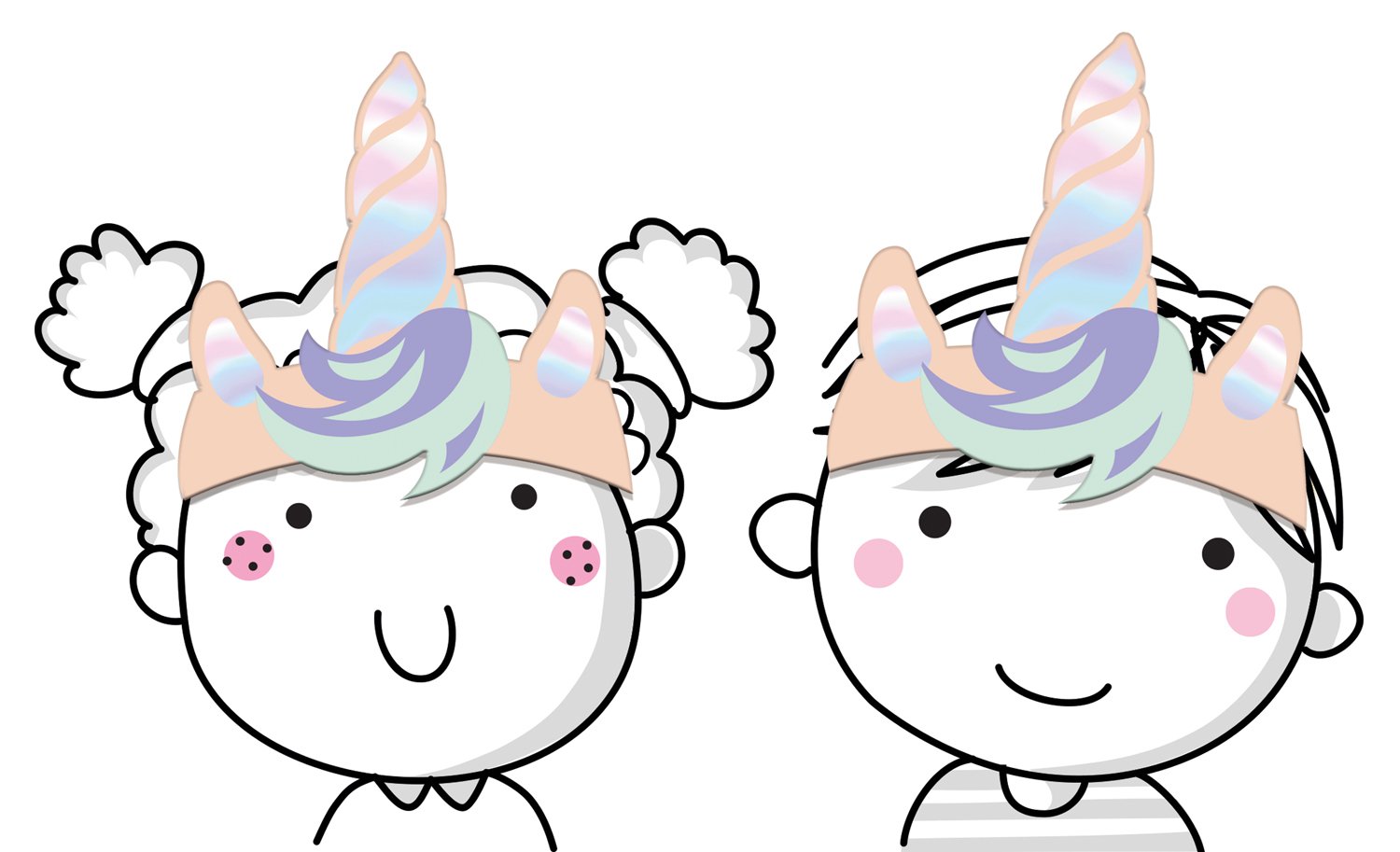 Headbands Paper Unicorns & Rainbows - 6 pieces - Image 2
