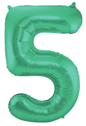 Foil Balloon Number 5 - Green Metallic Mat - 86 cm