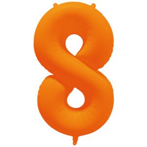Foil Balloon Number 8 - Neon Orange - 86 cm