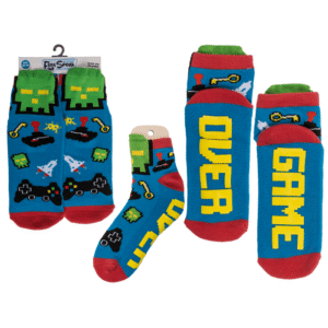 Socks, with ABS sole, Game Over, one size,