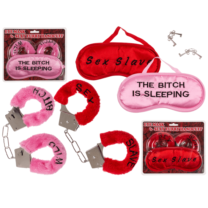 Plush Hand Cuffs & Eyemask, Sexy,