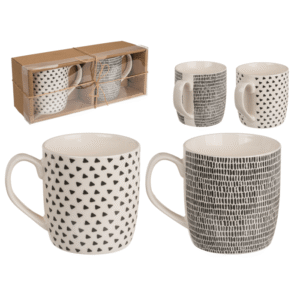 Mug, black/white, ca. 8,6 x 9,2 cm,