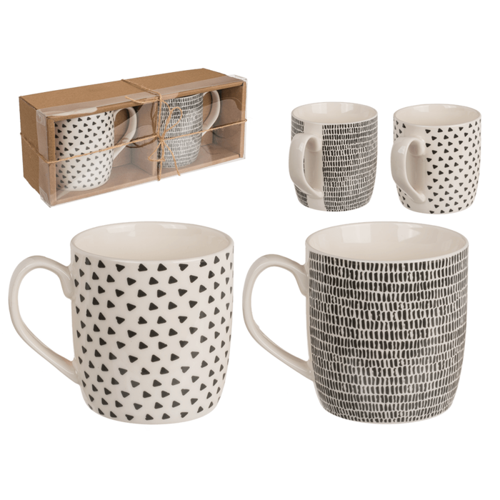 Mug, black/white, ca. 8,6 x 9,2 cm,