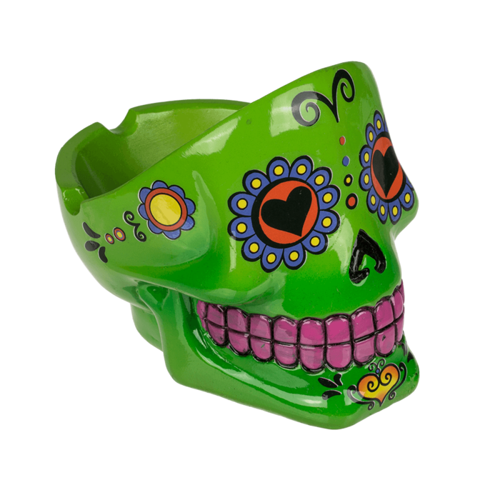 Polyresin ashtray, Coloured Skull I, - Image 4