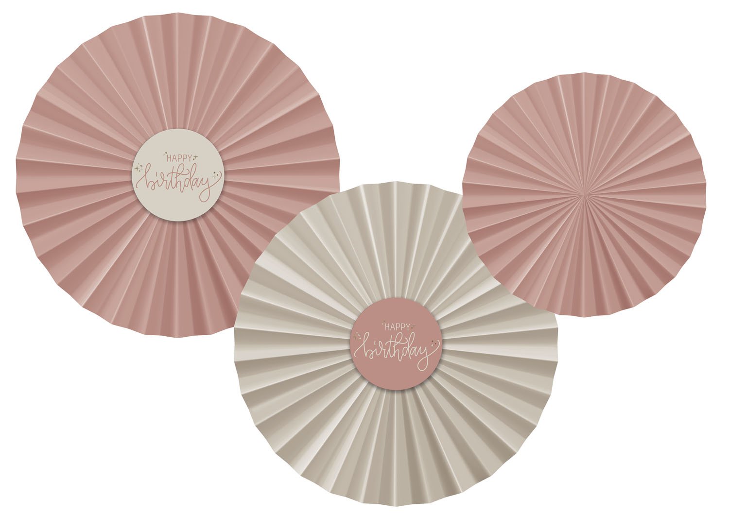 Deco Fan Set - Crème Rose - 3 pieces