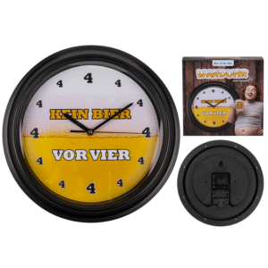 Wall clock with sound, Kein Bier vor 4,