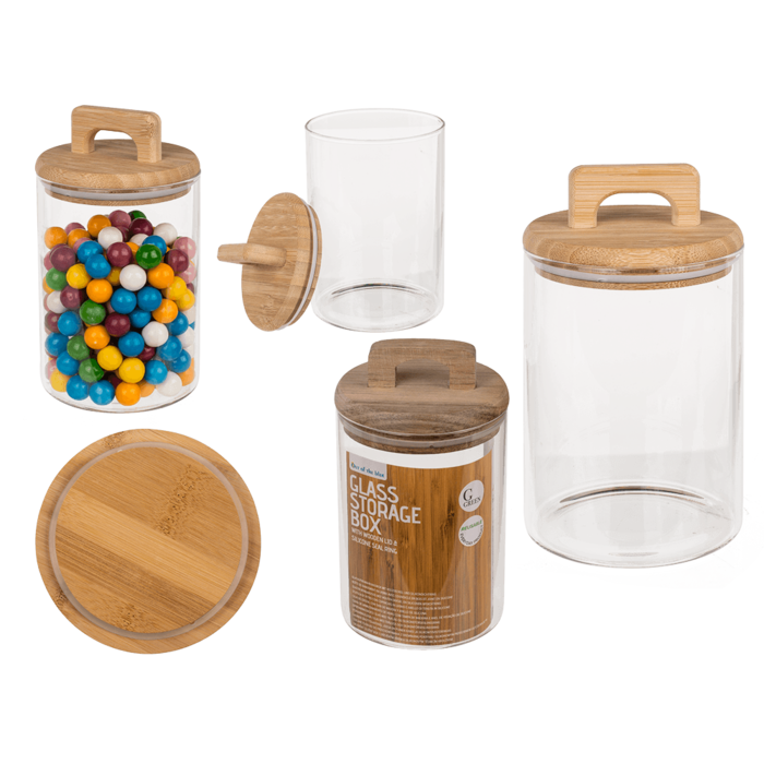 Glass storage box, for 950 ml, ca. 10 x 14 cm,