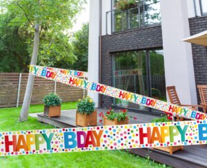 Happy Bday Barricade Tape with Dots - 15 m