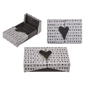 Black/white coloured surprise box, Heart,