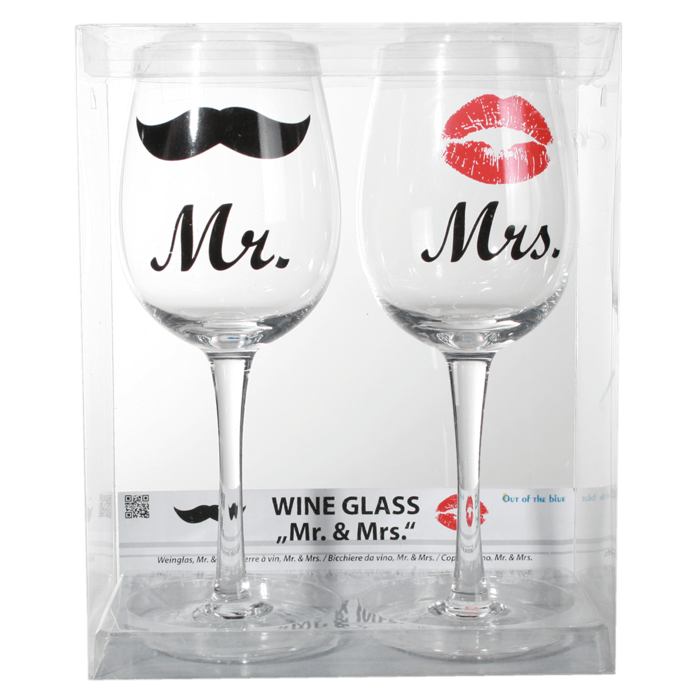 Wine glass with Kiss and Moustache decor for, - Image 4