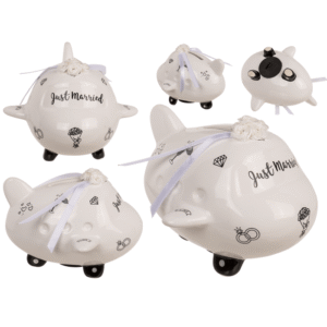 Saving bank, airplane, Just Married,