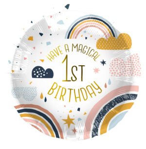 Foil Balloon 1st Birthday Rainbow - 45 cm
