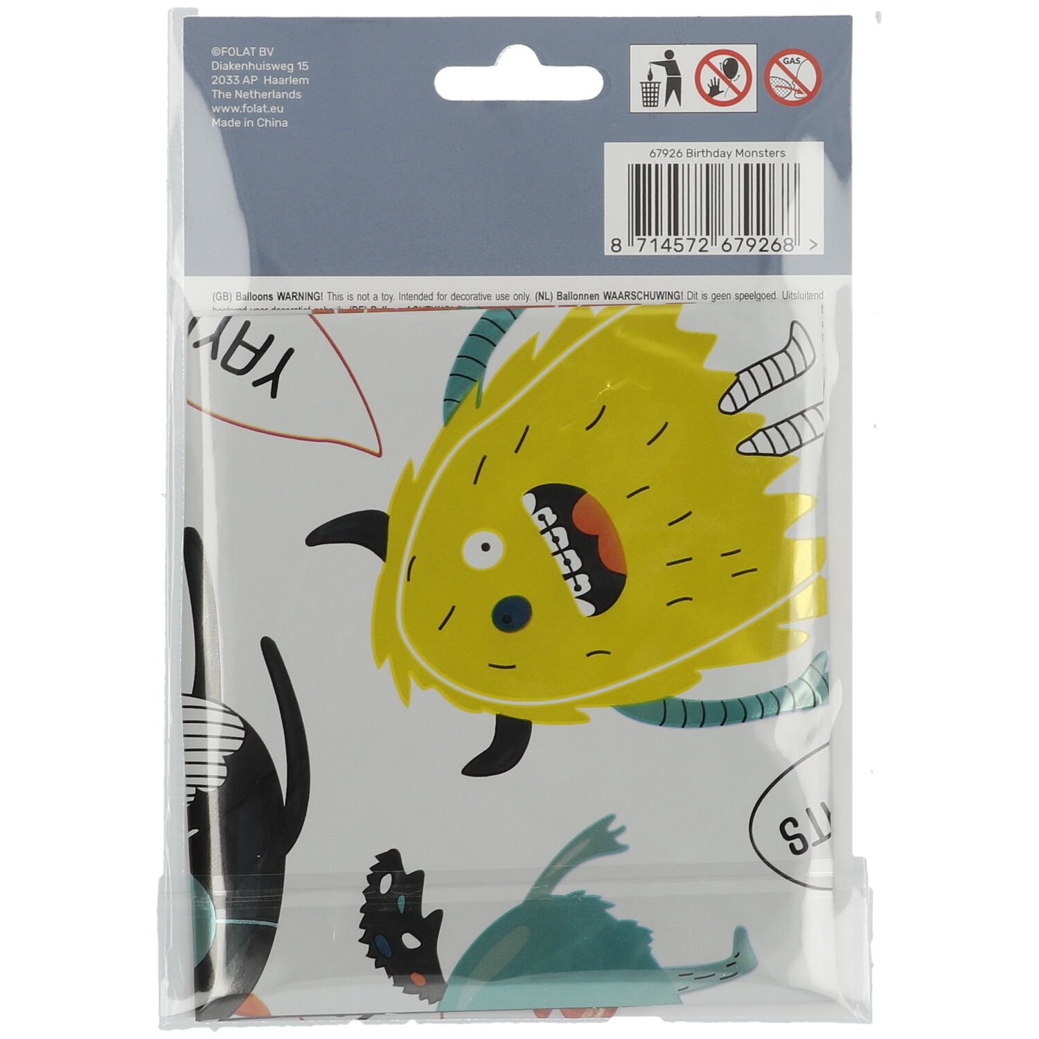 Foil Balloon Monster Bash - 45 cm - Image 3