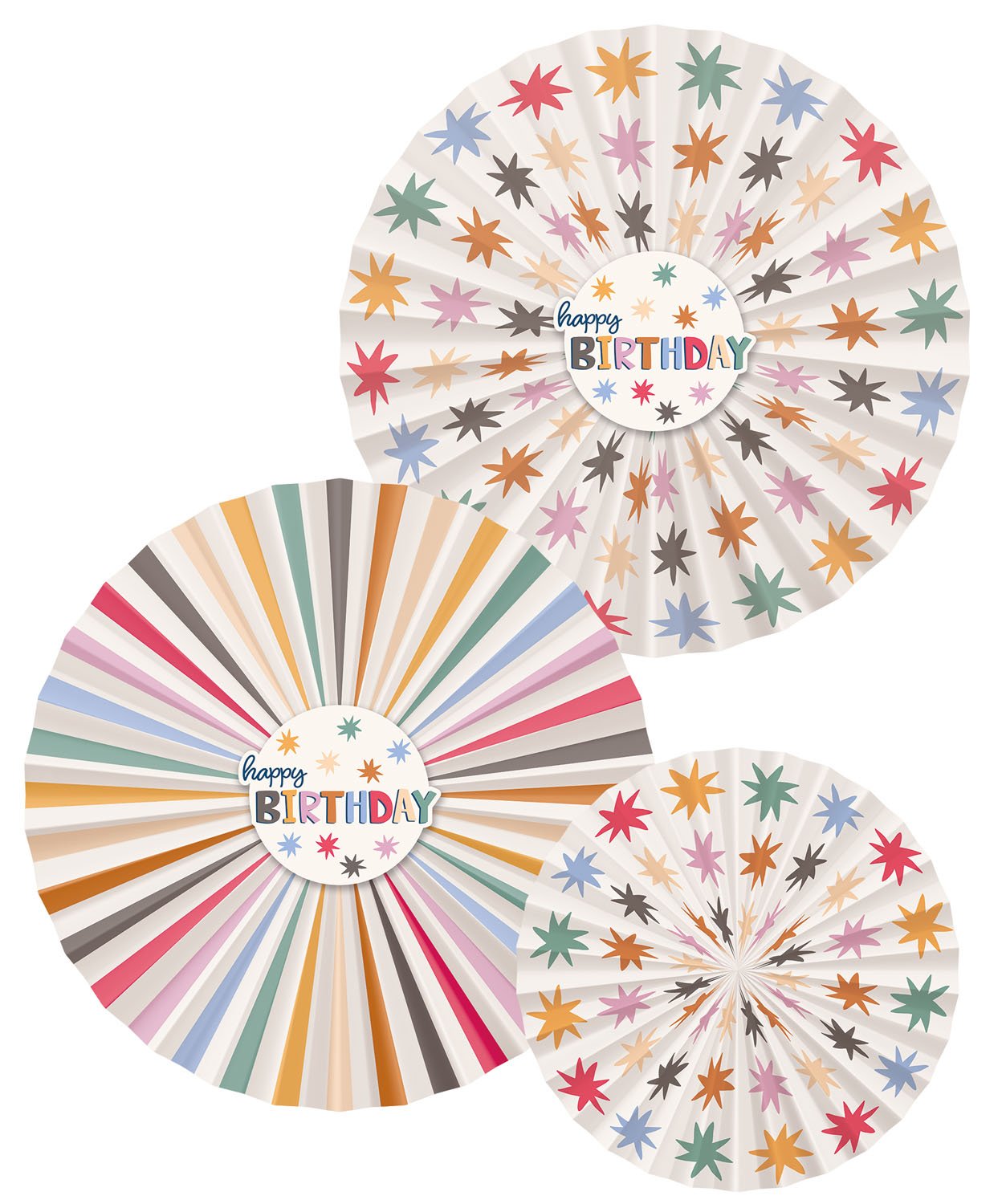 Deco Fan Set - Starburst - 3 pieces