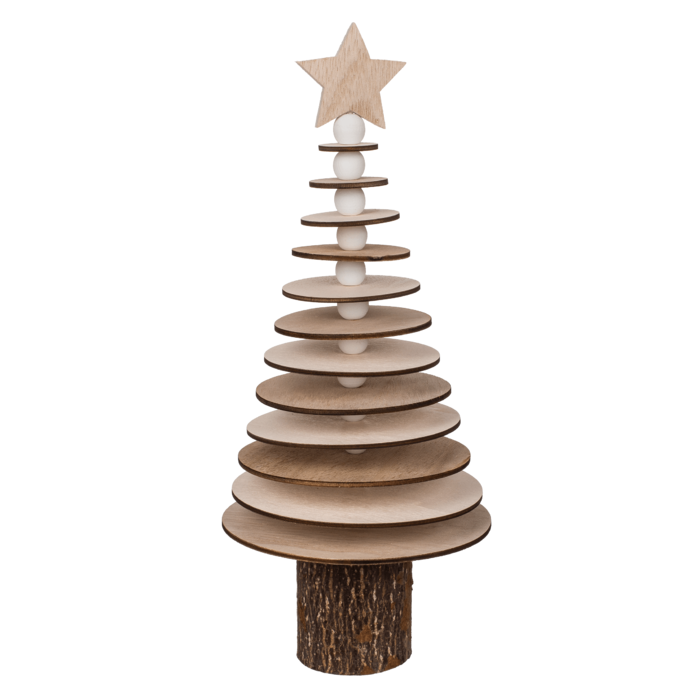 Christmas tree on wooden stand, - Image 2