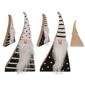 Black/White wooden christmas gnome,