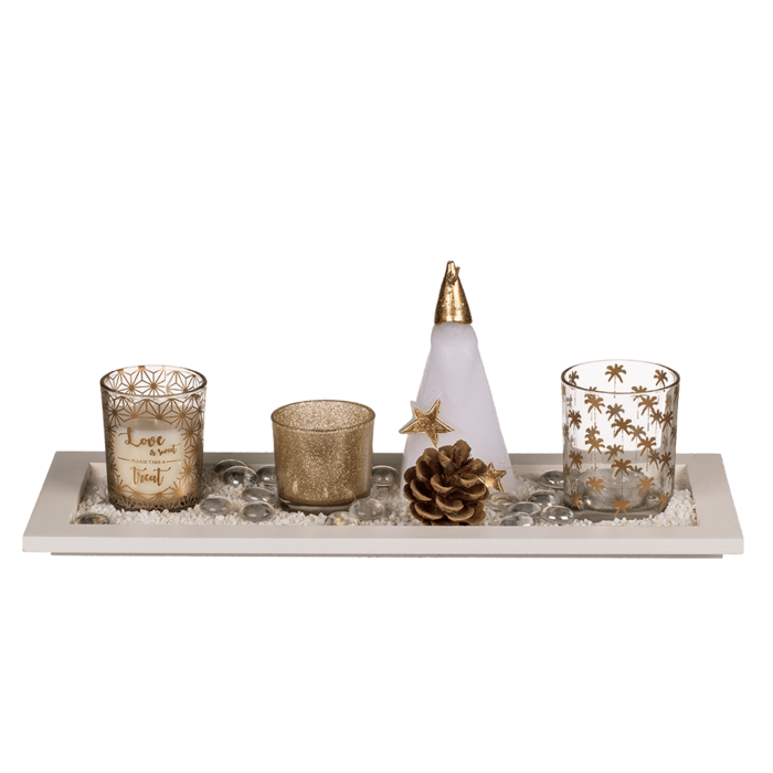 Christmas set with white wooden plate, - Image 4