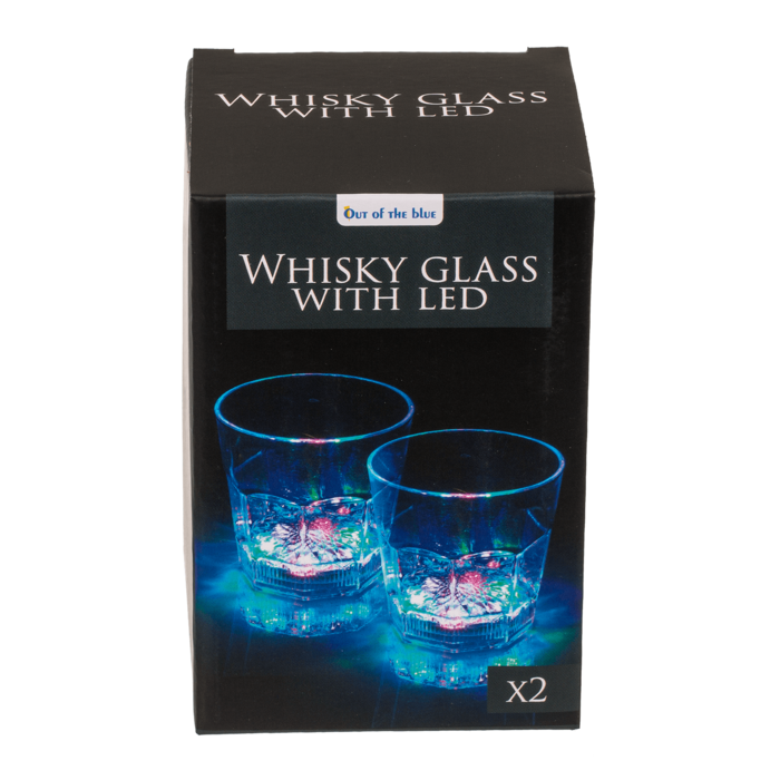 Acrylic-Whisky-glass, set of 2, with colourful LED - Image 2