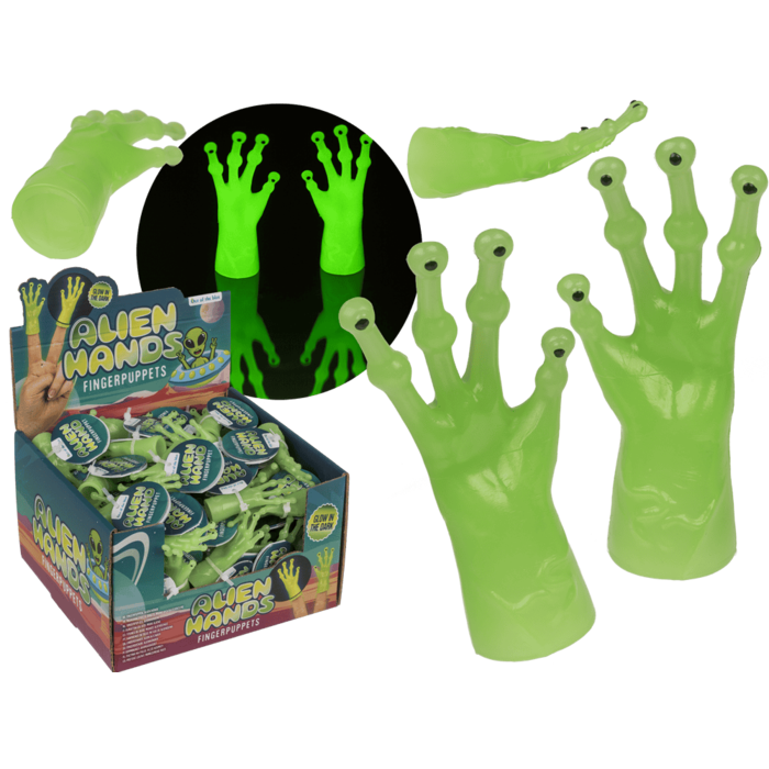 Finger puppet, Alien-Hands, Glow in the Dark,