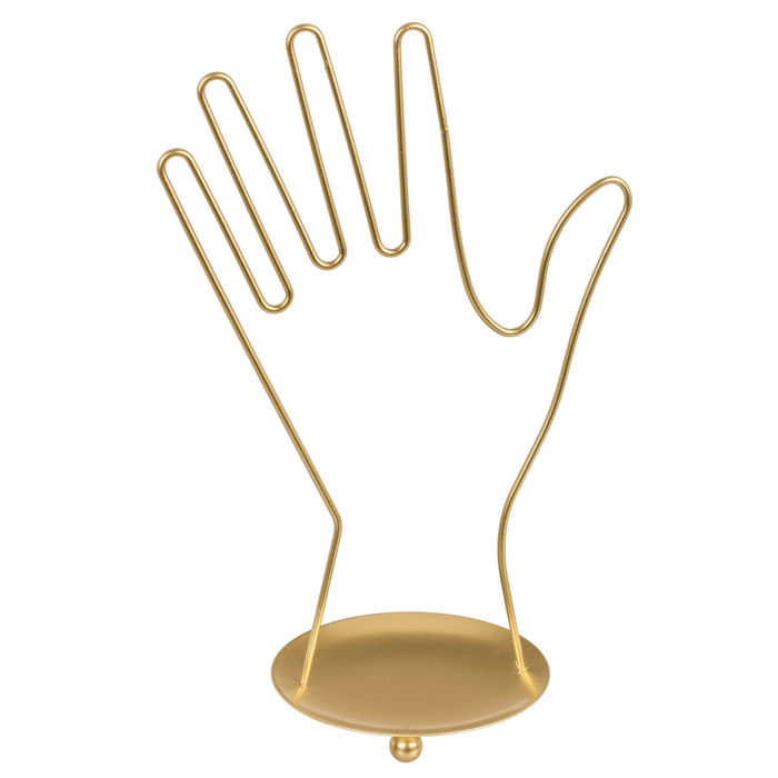 Golden metal jewellery holder, Hand, ca. 16 x 10 - Image 3
