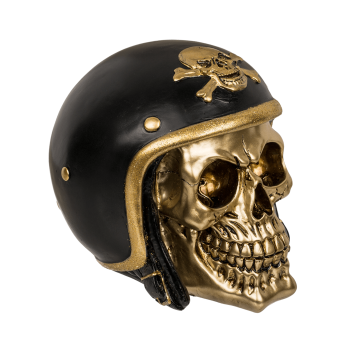 Savings bank with lock, Skull with bike helmet, - Image 3