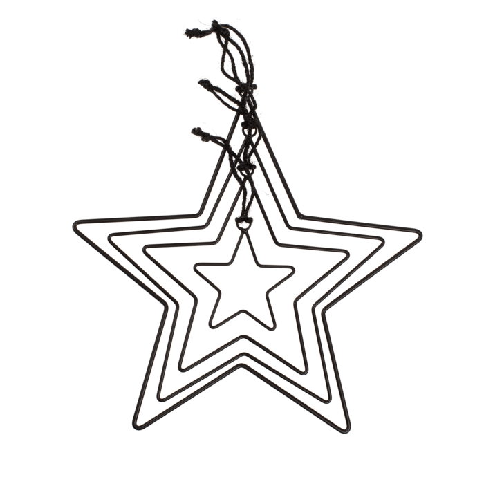 Black metal stars, for hanging, 4 pcs per set, - Image 2