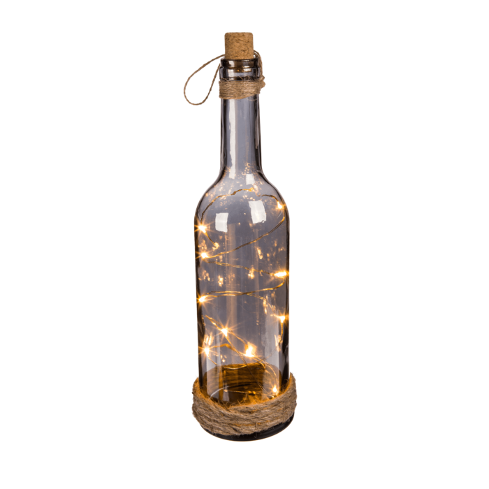 Smoked glass bottle with 10 warm white LED, - Image 2