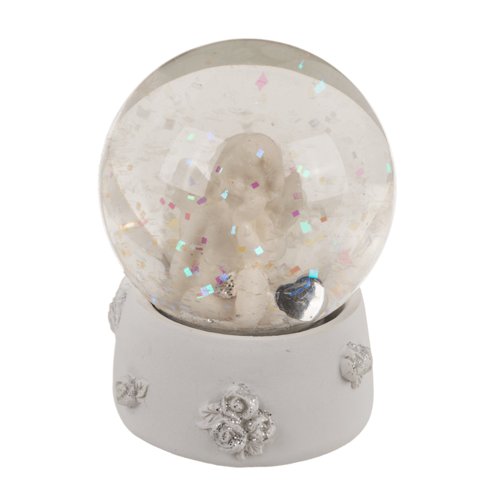 Polyresin glitterball, Angel with crystal heart, - Image 2