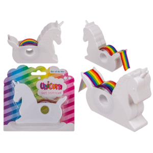 Unicorn Tape Dispenser, with Rainbow tape,