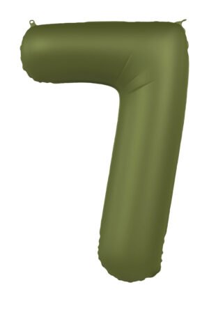 Foil balloon Number 7 - Olive Green - Ultra Matt - 86 cm