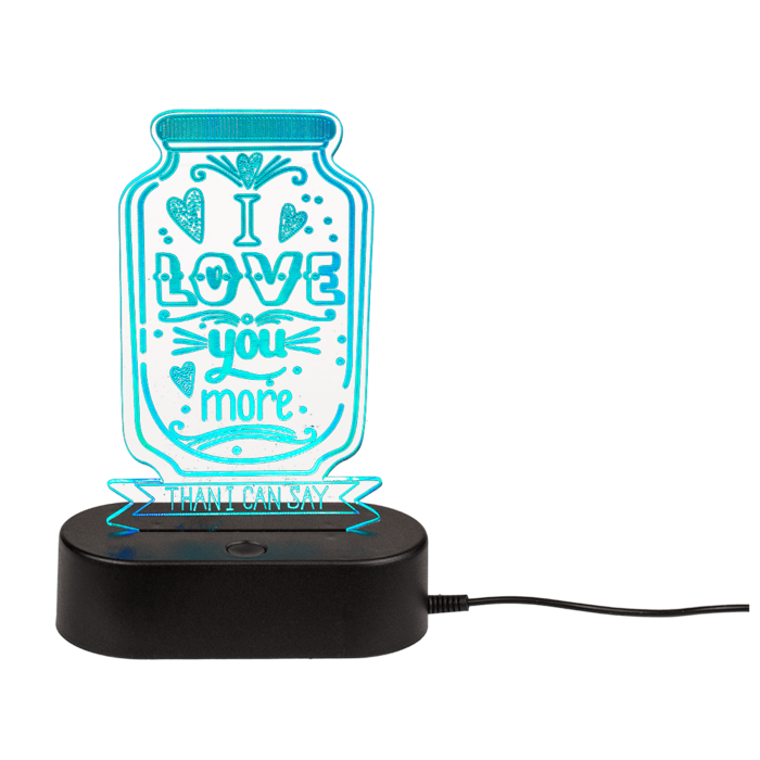 3D-Lamp, Love, ca. 20 cm, with USB-cable - Image 2