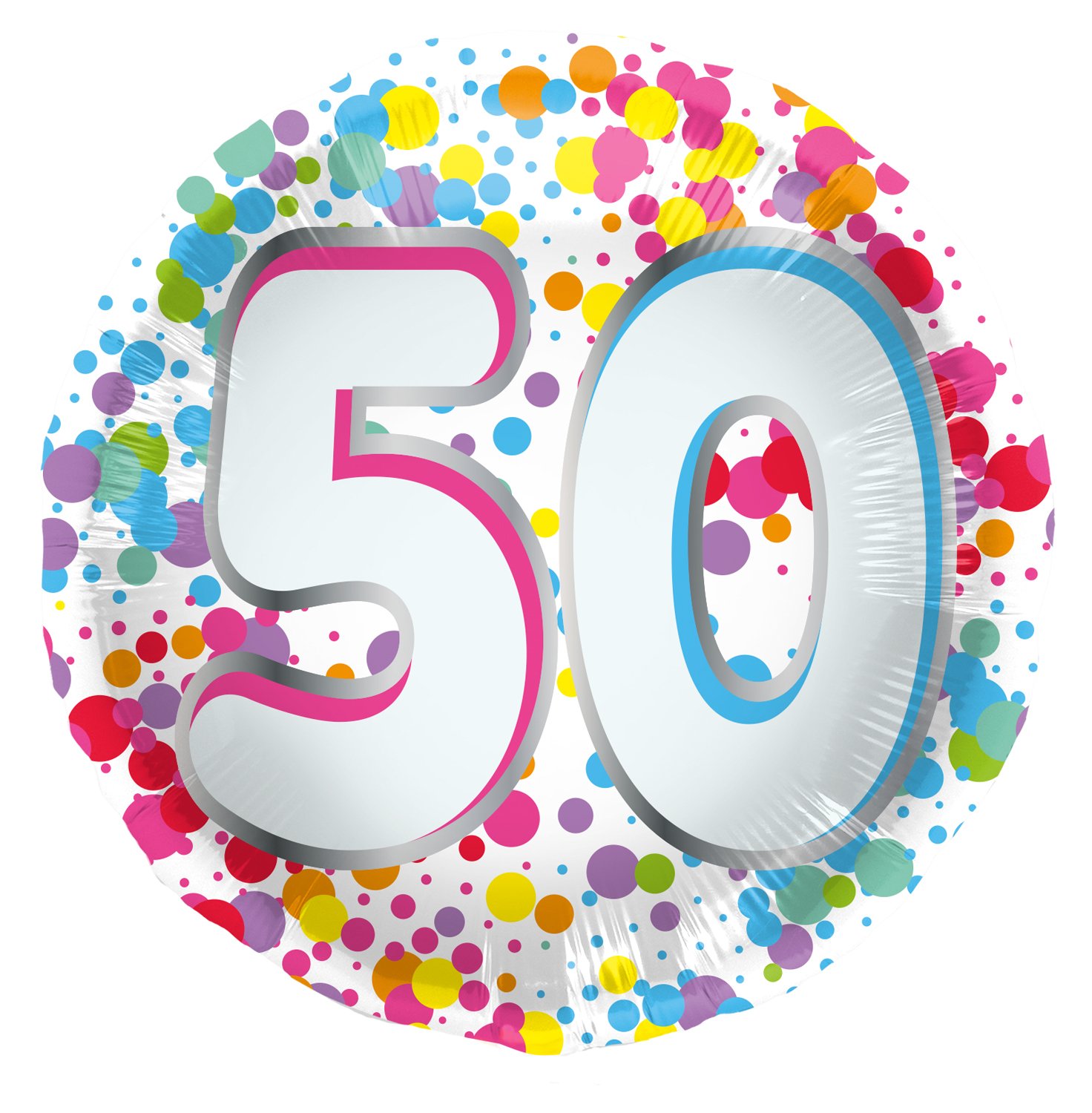 Foil Balloon - 50 - Rainbow - 45 cm
