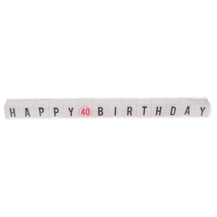 Square candles with letters, Happy 40 Birthday, - Image 2