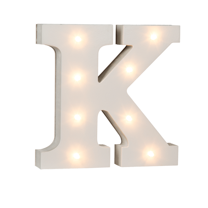 Illuminated wooden letter K, with 8 LED, - Image 2