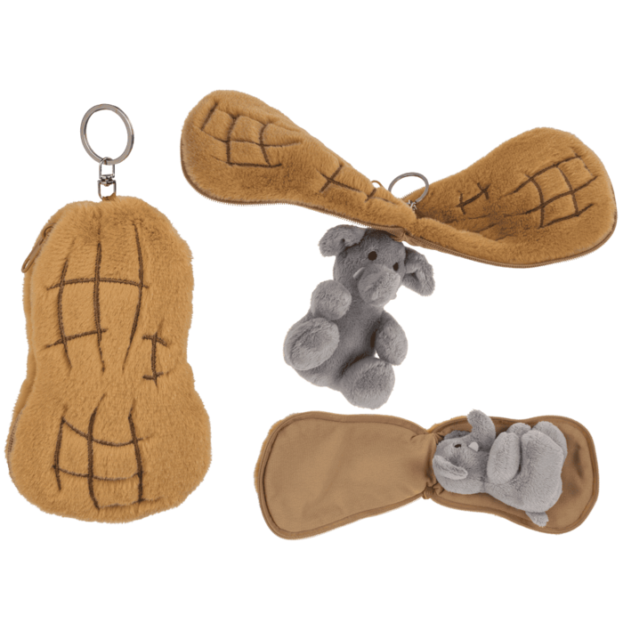 Metal-Keyring, Plush Folding Elefant