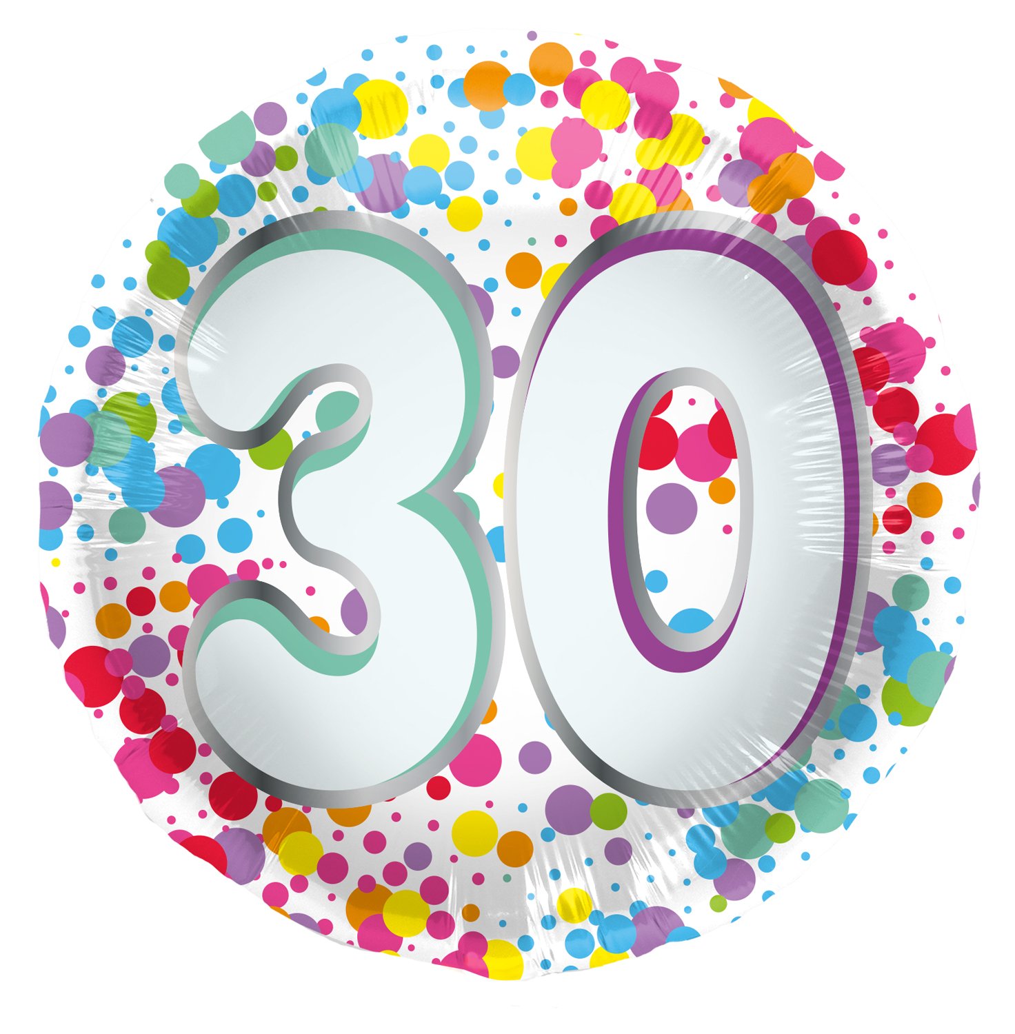 Foil Balloon - 30 - Rainbow - 45 cm