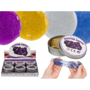 Glitter putty in tin,