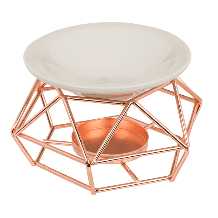 Ceramic bowl on rose gold metal frame, - Image 3